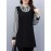 Plus Size, 1pc black and white striped spliced top, fashionable casual style, tummy-covering effect, suitable for daily wear in mid-to-senior age/autumn-winter season, plus-size Women's midi-length base layer shirt