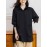 Plus Size, BOHC Women's Oversized Tunic Shirt - Longline Collar Blouse with Button Front Closure, Solid Black Floor-Length or Above-Knee Length Options, Structured Fit for Spring/Fall Casual & Formal Wear, Minimalist Elegant Blouse for Women (Hand Wash/Dry Clean) - New Relaxed Fit Tunic with Button-Up Front, Smooth Texture & Solid Color Design, Suitable for Layering or Standalone Wear, Clothes for Women, Plus Size Lace Blouse, Blouses for Women High Quality,