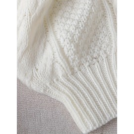 Women's Elegant High Neck Sweater Dress, Stretchy Long Sleeve Winter Dress with Round Neck, Loose Fit Solid Color Sweater Dress for Fall/Winter, Casual to Formal Wear, Plus Size