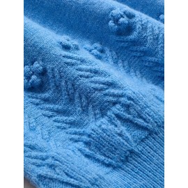 1pc Women'S Casual Crew Neck Sweater, 100% Acrylic Knit Fabric, Solid Color Pullover with Slight Stretch, All-Season Long Sleeve Sweatshirt