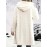 Plus Size - Women'S Elegant Fleece-Lined Hooded Coat - Long Winter Coat with Front Button Closure, Non-Stretchy Fabric, Chic Cold Weather Outerwear for Fall & Winter