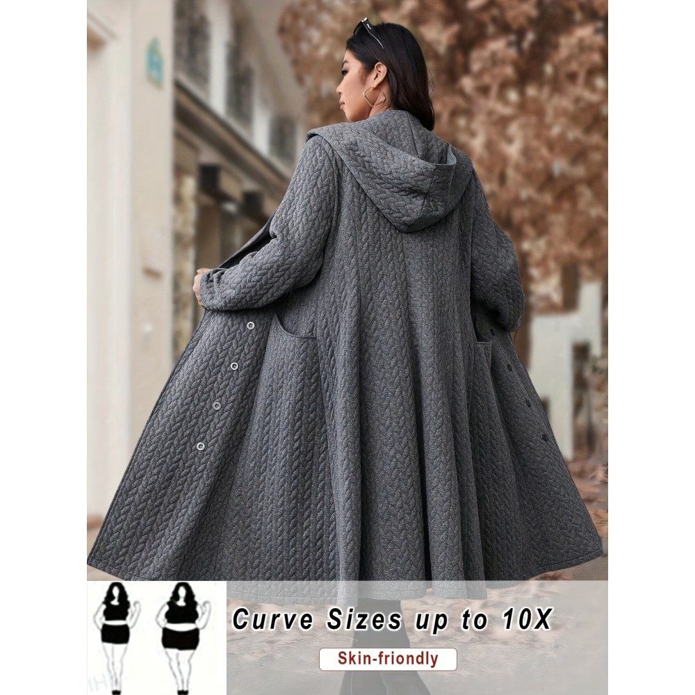 Plus Size, Autumn and Winter Loose Casual Long Thick Sweatshirt Hooded Jacket, Winter Outerwear, Cold Weather Clothing, Stylish Outerwear, Minimalist Design, Pullover Coat, Oversized Hoodie, Men’S Casual Wear, Women’S Fashion